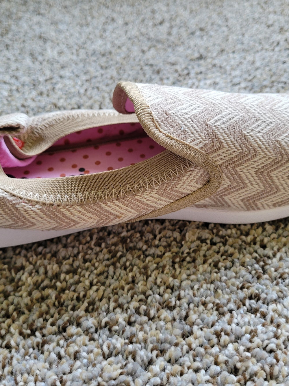 Casual Slip-On Women's Sneakers in Beige with Pink Lining